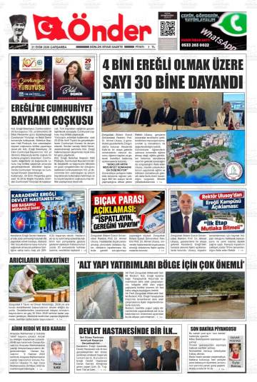 Önder gazetesi ilk sayfası