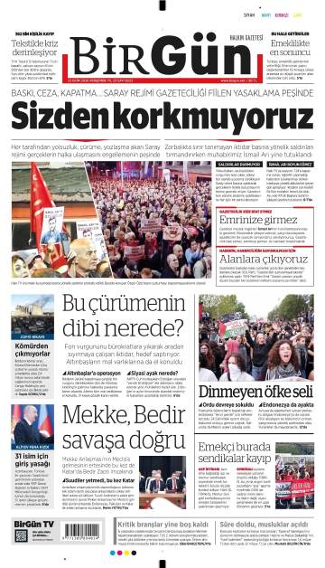 Birgün gazetesi ilk sayfası