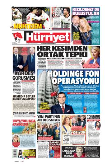 Hürriyet gazetesi ilk sayfası