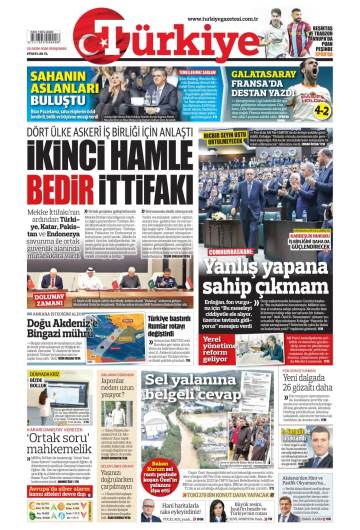 Türkiye gazetesi ilk sayfası