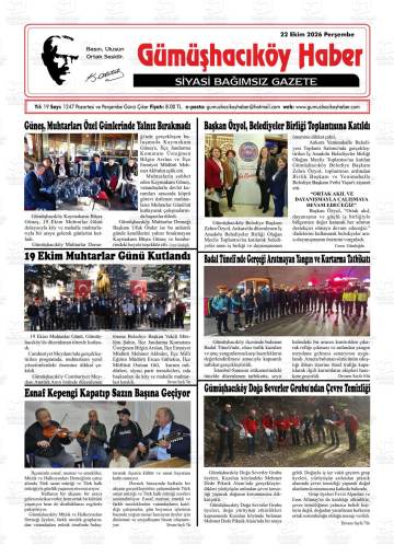 Gümüşhacıköy Haber gazetesi ilk sayfası