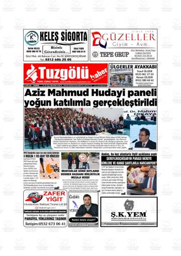Tuzgölü Haber gazetesi ilk sayfası