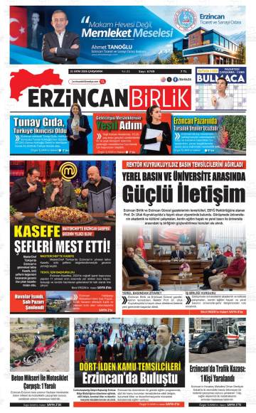 Erzincan Birlik gazetesi ilk sayfası