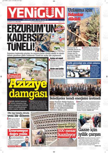 Yenigün gazetesi ilk sayfası