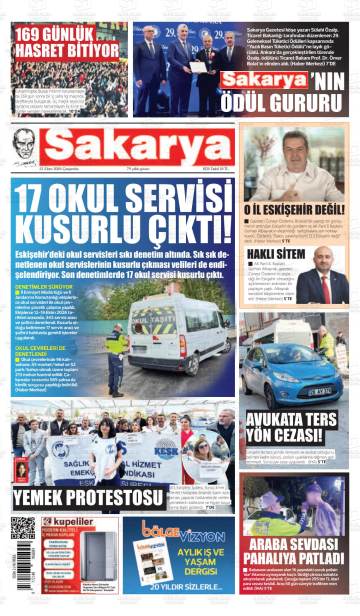 Sakarya gazetesi ilk sayfası