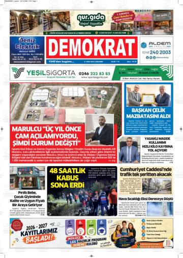 Demokrat gazetesi ilk sayfası