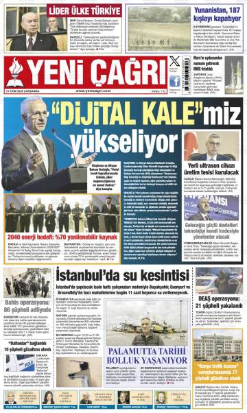 Yeni Çağrı gazetesi ilk sayfası