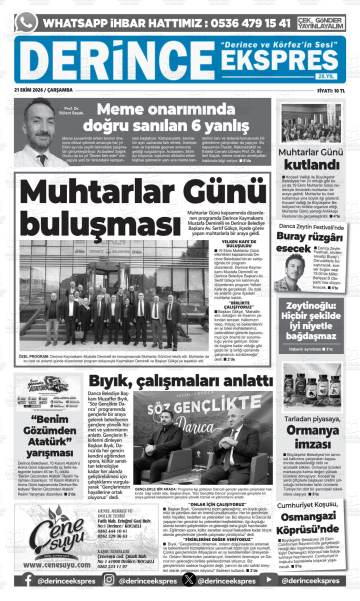 Derince Ekspres gazetesi ilk sayfası