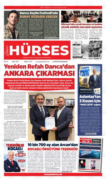 Gebze Hürses gazetesi ilk sayfası