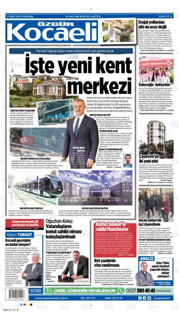 Özgür Kocaeli gazetesi ilk sayfası