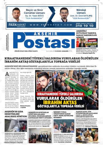 Akşehir Postası gazetesi ilk sayfası