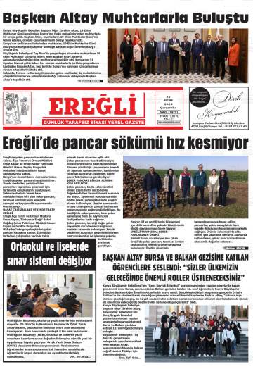 Ereğli gazetesi ilk sayfası