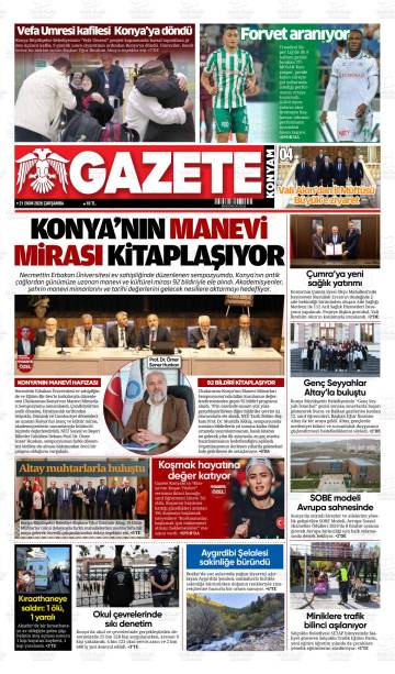 Gazete Konyam gazetesi ilk sayfası