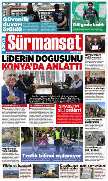 Konya Sürmanşet gazetesi ilk sayfası