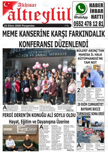 Akhisar Altıeylül gazetesi ilk sayfası