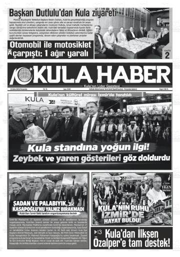 Kula Haber gazetesi ilk sayfası