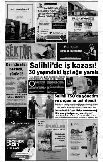 Salihli Sektör gazetesi ilk sayfası
