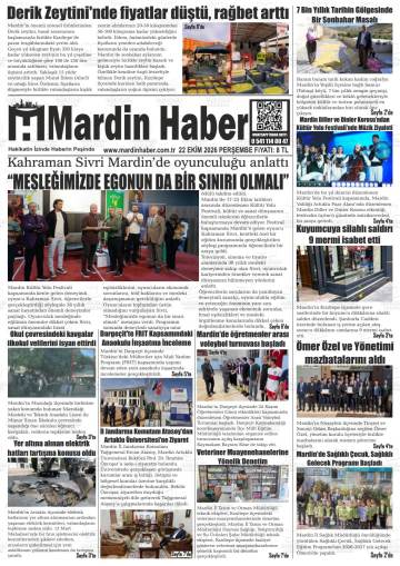 Mardin Haber gazetesi ilk sayfası