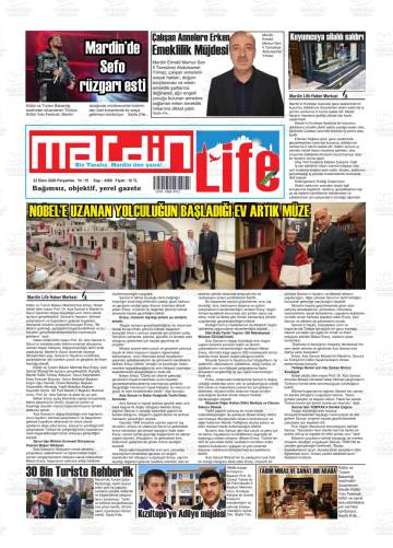 Mardin Life gazetesi ilk sayfası