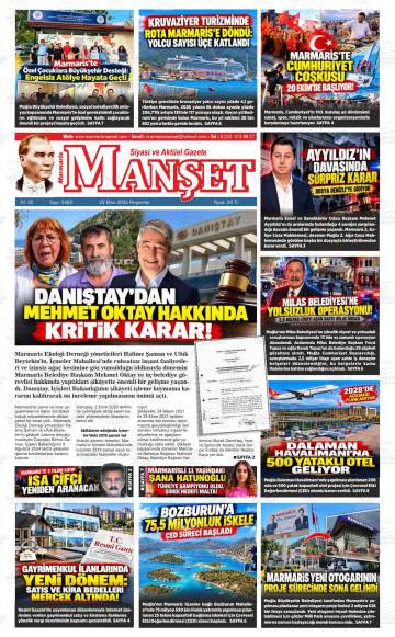 Marmaris Manşet gazetesi ilk sayfası