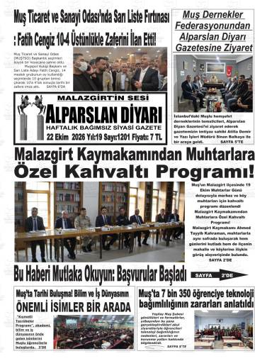 Alparslan Diyarı gazetesi ilk sayfası