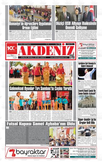 Akdeniz gazetesi ilk sayfası