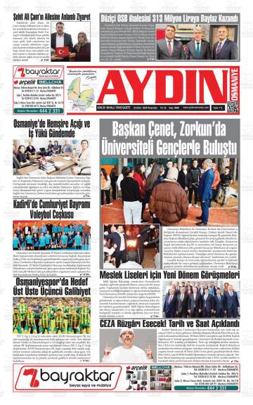 Aydın Osmaniye gazetesi ilk sayfası