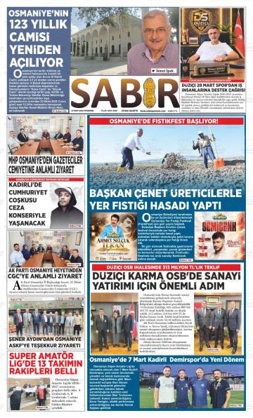 Sabır gazetesi ilk sayfası