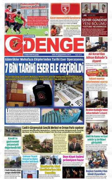 Haberde Denge gazetesi ilk sayfası