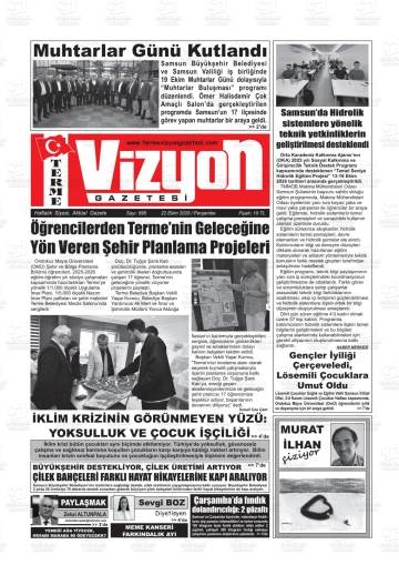Terme Vizyon gazetesi ilk sayfası