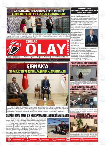 Şırnak Olay gazetesi ilk sayfası