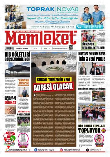 Memleket Sivas gazetesi ilk sayfası