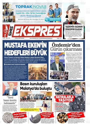 Sivas Ekspres gazetesi ilk sayfası