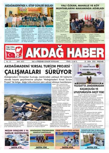 Akdağ Haber gazetesi ilk sayfası