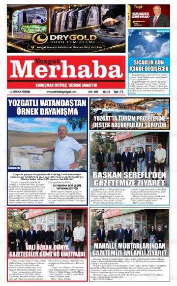 Merhaba Yozgat gazetesi ilk sayfası