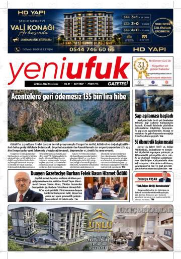 Yeni Ufuk gazetesi ilk sayfası