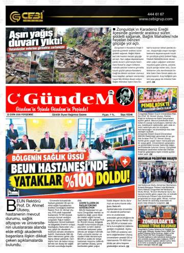 Gündem gazetesi ilk sayfası