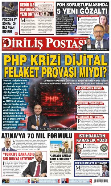 Diriliş Postası gazetesi ilk sayfası