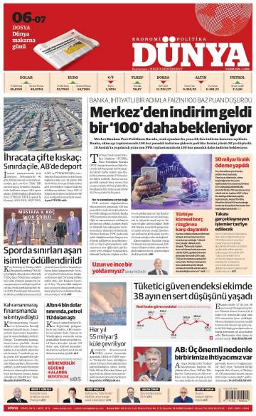 Dünya gazetesi ilk sayfası