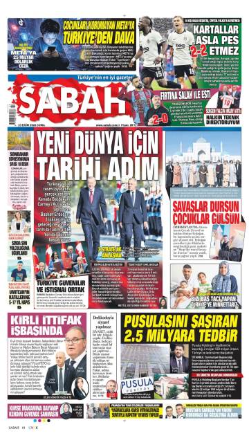 Sabah gazetesi ilk sayfası