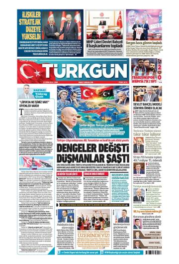 Türkgün gazetesi ilk sayfası