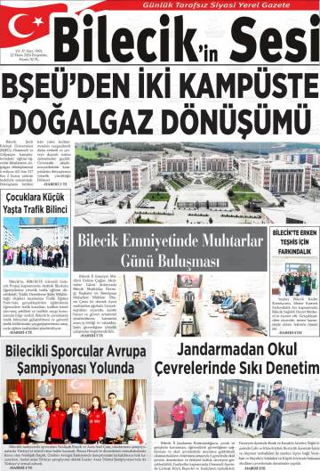 Bilecik'in Sesi gazetesi ilk sayfası