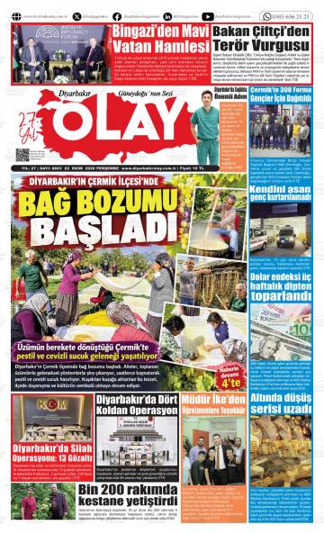Diyarbakır Olay gazetesi ilk sayfası