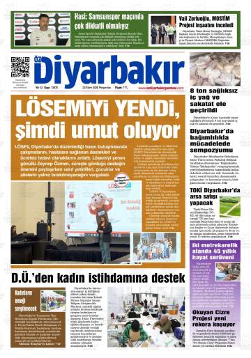 Öz Diyarbakır gazetesi ilk sayfası