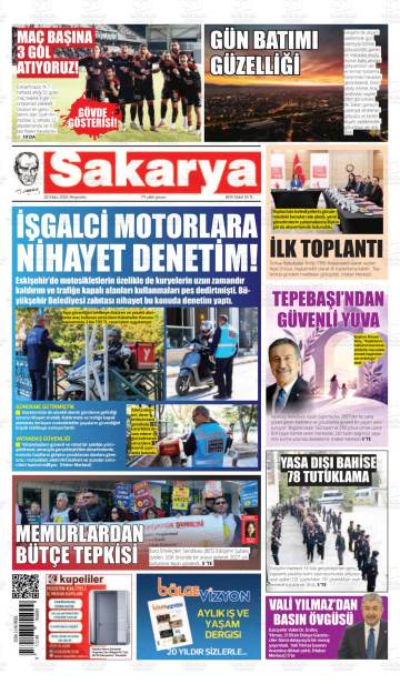 Sakarya gazetesi ilk sayfası