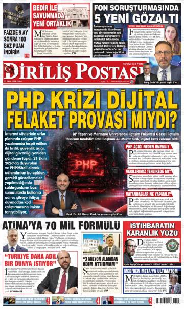 Diriliş Postası gazetesi ilk sayfası