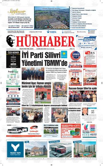 Hürhaber gazetesi ilk sayfası
