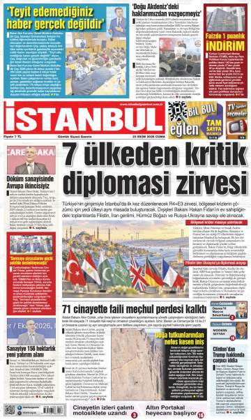 İstanbul gazetesi ilk sayfası