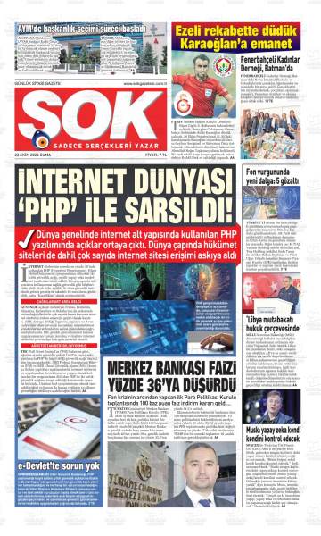 Şok gazetesi ilk sayfası