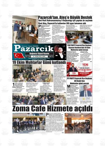 Pazarcık gazetesi ilk sayfası